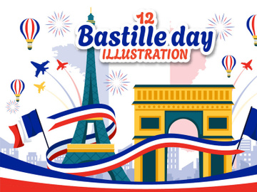 12 Happy Bastille Day Illustration preview picture