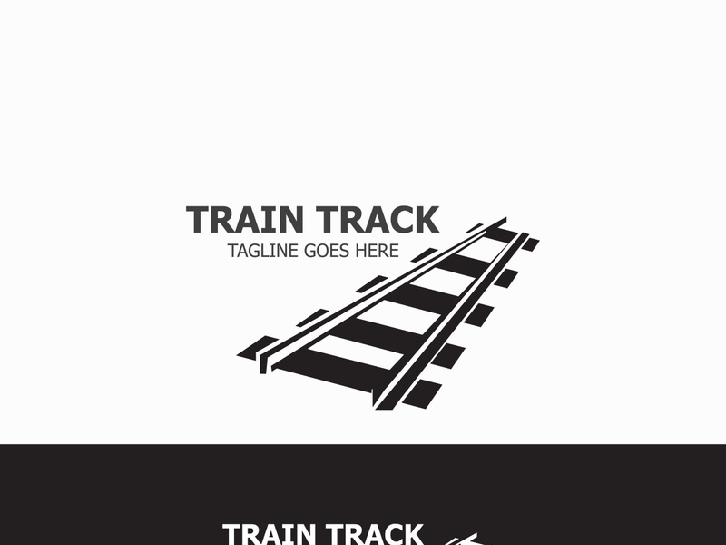 Train Track logo image design railway transportation template icon