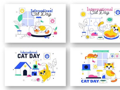 10 International Cat Day Illustration