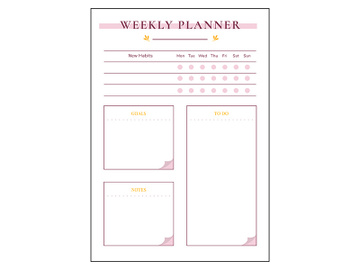Cute weekly planner minimalist planner page design preview picture
