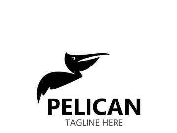 Pelican bird silhoutte vintage logo vector illustration template icon graphic design preview picture