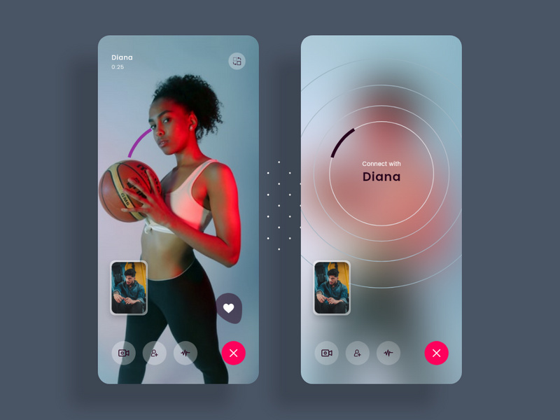 Connecting user and Call screens concept for Dating app