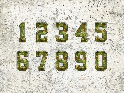 Army Letters and Number transparent background