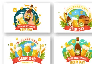 12 International Beer Day Illustration