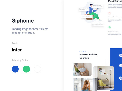 Siphome Landing Page for Smart Home Product