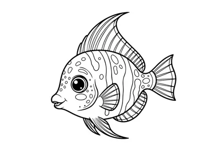 Cute cartoon fish swimming vector illustration flat design