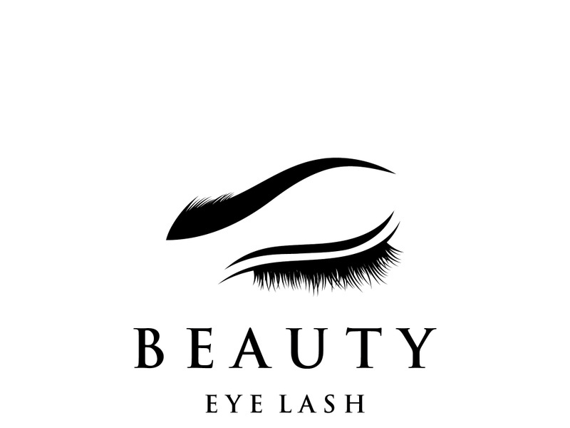 Luxurious and colorful eyelash extension logo.