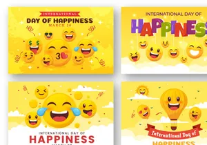 12 World Happiness Day Illustration