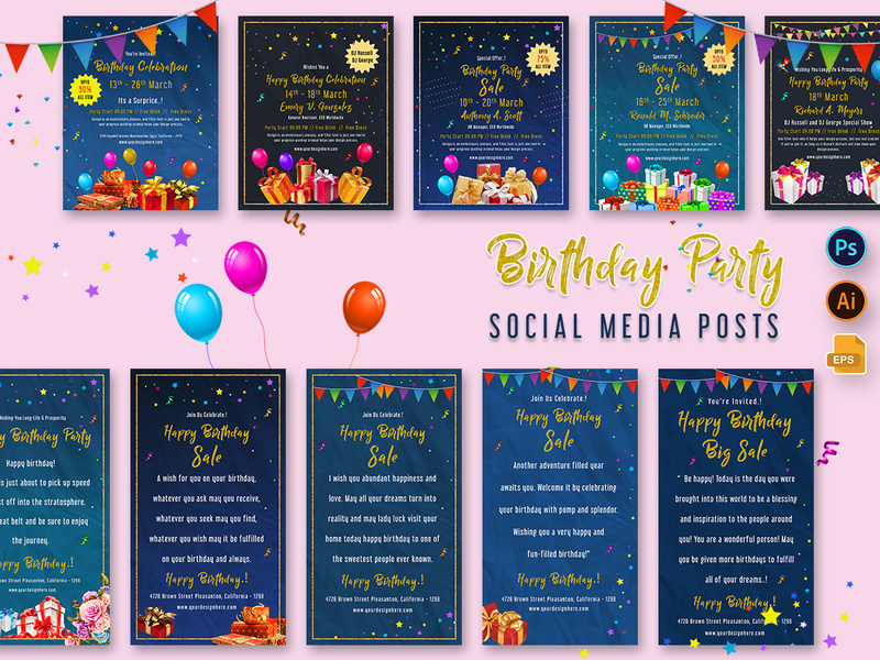 Birthday Party Social Media Posts