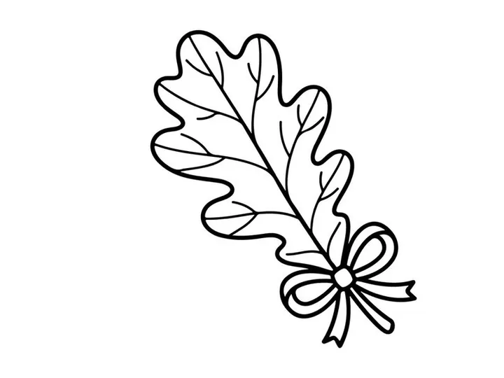Ilustração elegante de folha de carvalho para temas naturais e botânicos. Desenho botânico artístico para projetos de design.
