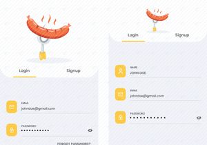 Login and Signup concept screens
