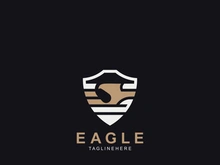Eagle Bird Logo, Falcon Flying Soaring Geometric Logotype concept symbol design