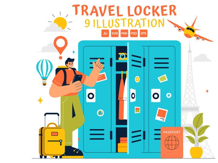 9 Travel Locker System Illustration