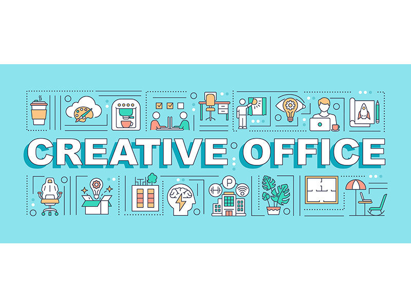 Creative office word concepts banner