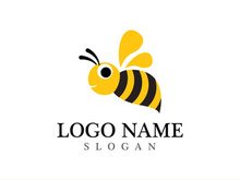 Bee logo vector icon illustration design