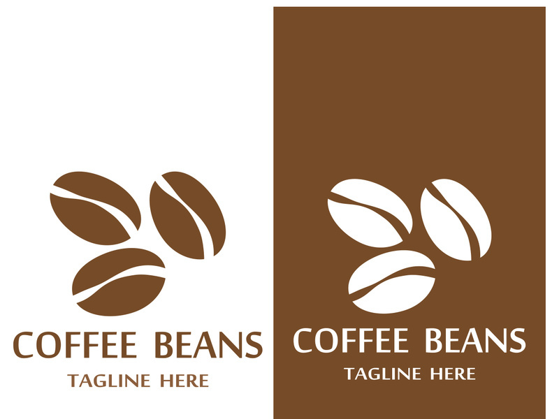 Coffee bean logo for cafe, business, label.