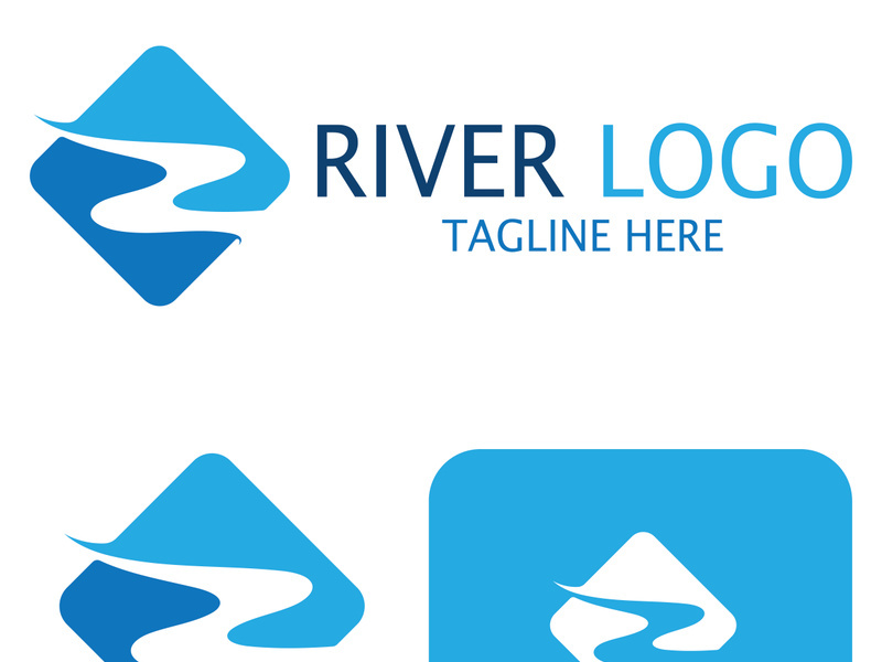 River Logo vector icon illustration design template