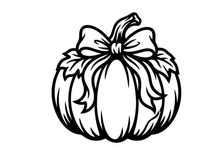 Cute Halloween Pumpkin with Bow for Fall Decorations