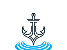 Anchor logo icon boat ship marine navy design vector