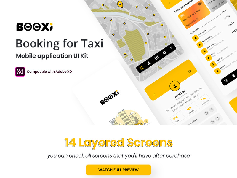 Booxi Booking for Taxi Mobile Application - UI Kit