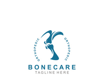 Bone care logo, Minimalist joint bone design Illustration orthopedic template preview picture