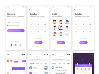 Stranger Chat - Purple social app UIkit