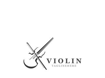Violin instrument, vintage violin orchestra music design template preview picture