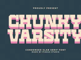 Chunky Varsity - Condensed Slab Serif Font Vorschaubild