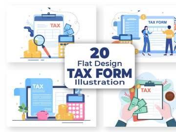 20 Tax form Flat Design Illustration preview picture