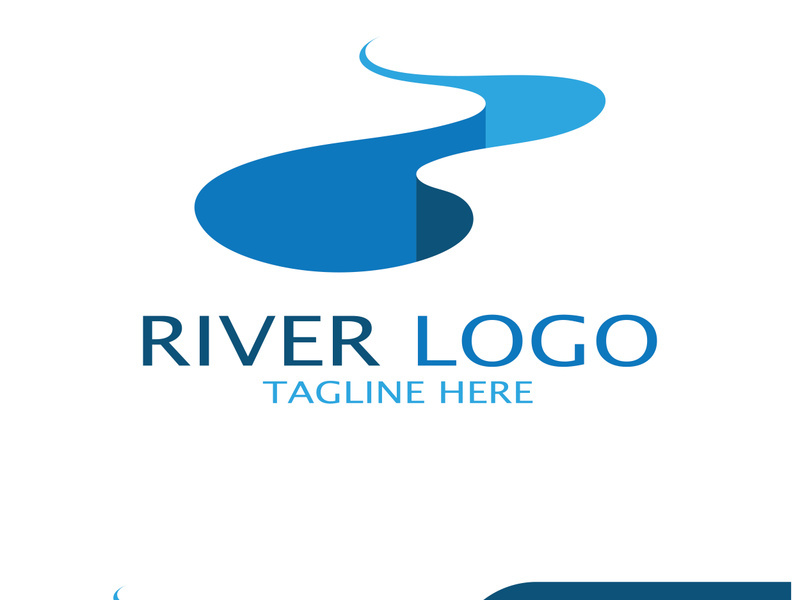 River Logo vector icon illustration design template