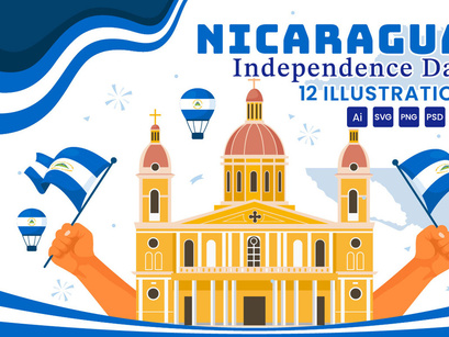 12 Nicaragua Independence Day Illustration