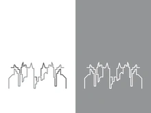 Modern city skyline icon silhouette vector illustration design
