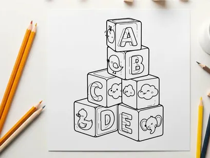 Alphabet blocks with animals vector illustration flat design