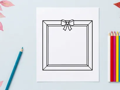 Desenho de caixa de presente de Natal com laço decorativo em fundo branco