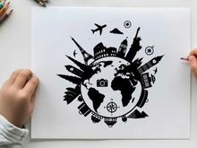 ilustrasi vektor pariwisata dan perjalanan global