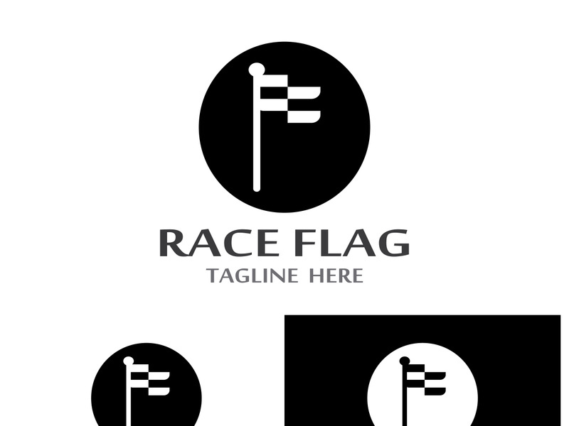 Creative and modern racing flag logo design.