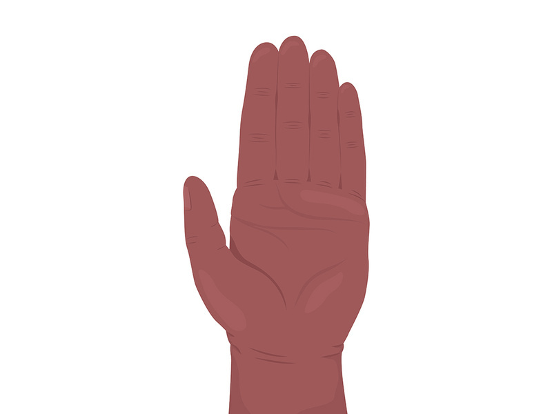 Hand up semi flat color vector hand gesture