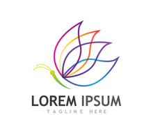 Beautiful and colorful butterfly creative logo design.