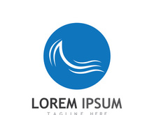 Ocean water wave wave logo design.