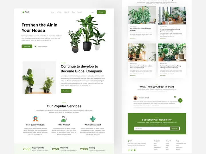 Plant - Plant Web App Landing Page Design 2