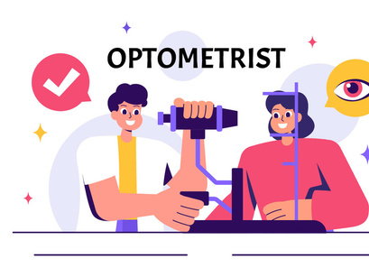 10 Professional Optometrist Illustration