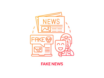 Fake news red gradient concept icon preview picture