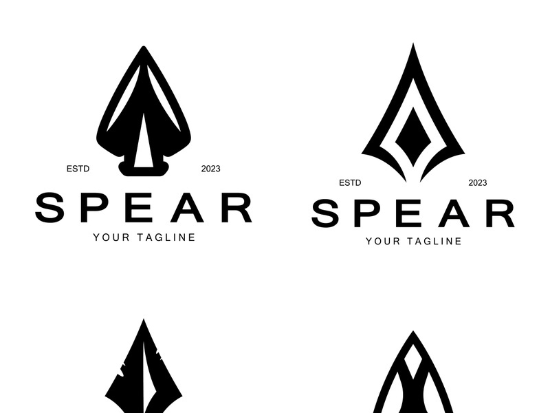 Spear logo icon vector illustration design.Head spear logo vintage illustration design vector