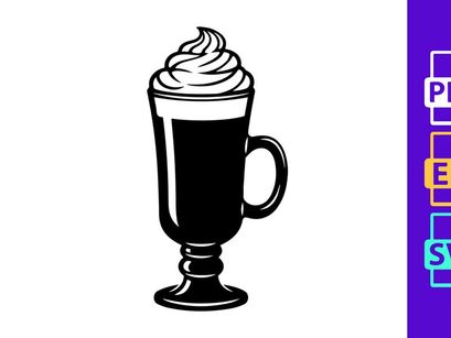 Hot chocolate coffee cup whipped cream steaming mug illustration