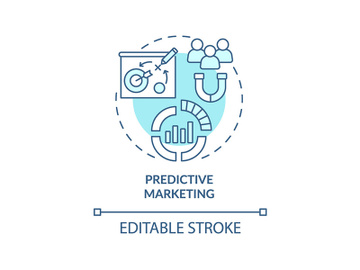 Predictive marketing turquoise concept icon preview picture