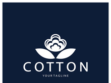 Soft natural organic cotton flower plant logo for cotton plantations, industries,business,textile,clothing and beauty,vector