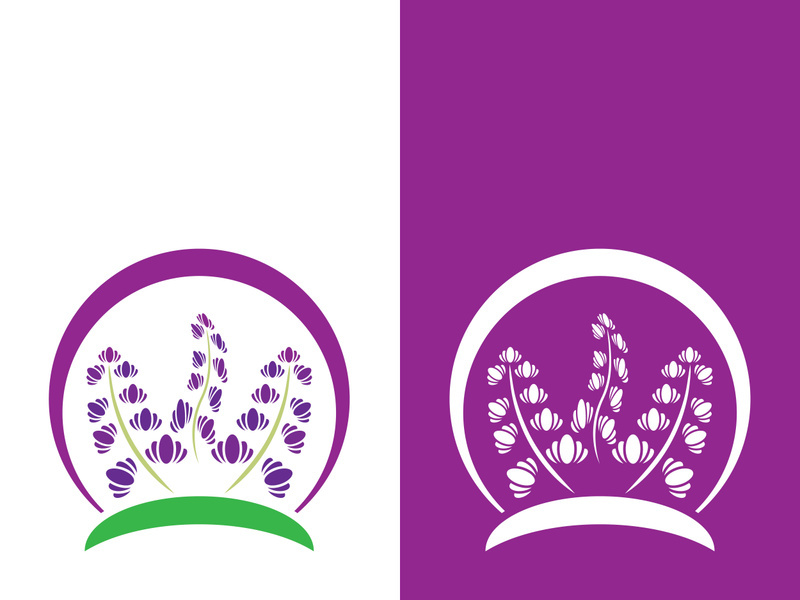 Fresh lavender flower logo vector flat design