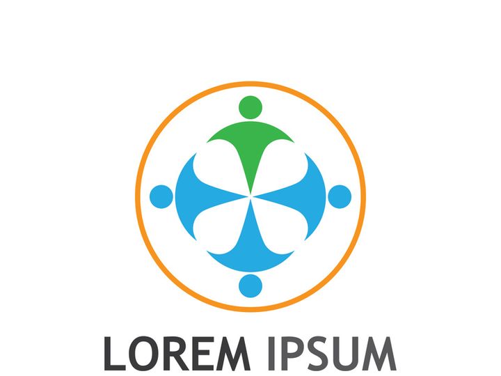 Community of people logo design with creative idea.