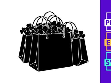 Multiple Shopping Bags Full of Lucky Clovers preview picture