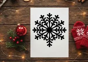 Decorative black snowflake for winter holiday decor and Christmas themes